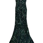 Windsor Viviana Formal Sequin Mermaid Dress black and green size small Photo 3