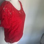 Monteau  Red Lace Blouse Photo 1