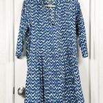 Roberta Roller Rabbit  Tunic Dress Medium Blue Green Resort Wear Cover Up Cotton Photo 0