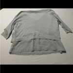 August Silk  Shimmering Silver Knit Top Photo 5