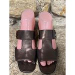 Salvatore Ferragamo  Vintage Bronze T-Strap Buckle Square Heel Flats Sandals 8 Photo 1