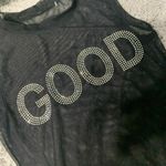 Good American NWOT Good‎ American Black Rhinestone Sheer Bodysuit Photo 4
