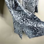 Clara Sun Woo Cardigan Womens M Blue Paisley Print Open Front Longline Sweater Size M Photo 6