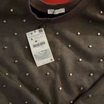 ZARA  Women's Brown Studded Crewneck Sweater Photo 9