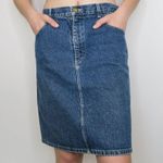 Bonjour Vintage 90s Dark Wash Denim Pencil Skirt Photo 0