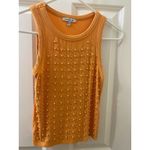White Birch ORANGE Sleeveless Tank Top Crew Neckline Fitted Women’s Size s Photo 4