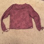 Floral Mauve Long Sleeve Top sweatshirt Purple Size M Photo 2