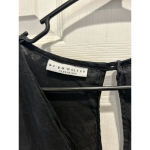 Bryn‎ Walker 100% LINEN JUMPSUIT Size Large Cinched Waist Short Sleeve Black Photo 3