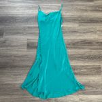 ZARA Teal Slip Dress with Spaghetti Straps Midi With Slit Photo 1