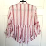 Andrew Marc Red and White Striped Marc New York Blouse Size S Photo 3