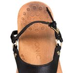 Vionic Kirra Black Leather Thong Sandals Size 6 Ring Detail Arch Support Comfort Photo 3