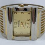 Geneva ladies cuff bracelet watch gold tone dial 37mm size 6” w/battery Photo 0