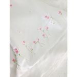 Womens medium White Satin Coquette Mini Slip Dress Pink Embroidered Flowers​ Photo 5