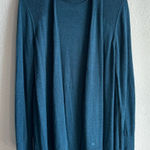 Loft 💙 Teal Blue Open Front Wool Blend Sweater Cardigan Photo 0