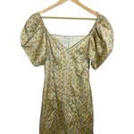 ZARA  Satin Effect Puff Sleeve Floral Mini Dress in Yellow/Pink/Blue Size M Photo 5