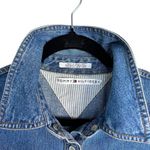 Tommy Hilfiger Vintage  Y2K Denim Mini Dress Pearl Button Front Western Size 14 Photo 5