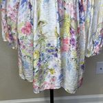 H&M  Floral V-Neck A-Line Long Balloon Sleeve Dress White Floral Size Medium  Photo 5