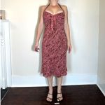 Dress Barn Vintage 100% Silk Pink and Red Paisley Midi Dress Fits like Size 4 Photo 1