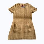 I Heart Ronson Women’s Short Sleeve Crew Neck Knit Polo Sweater Camel Dress Sz L Photo 2