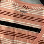 Madewell NWOT Size S Burgundy Pink Striped V Neck Short Sleeve Cotton Tee Shirt Photo 10
