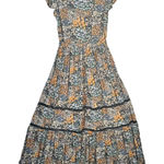 American Eagle Dainty Floral Boho Peasant Maxi Dress Womens Small Crochet Detail Pink Photo 0