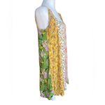 Ninexis Color Block Floral Boho Hippie Patchwork Dress Tassel Ties Womens Small Yellow Photo 5