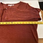 Chico's Chico’s Rust V-Neck Long Sleeve Tunic Top with Chain link Detail Women’s Large Photo 6