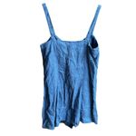 ZARA Woman Linen Button Down Tank Dress Denim Blue Size XSmall Photo 1