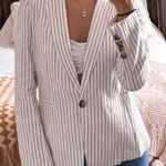 Antonio Melani White Striped Blazer Photo 0