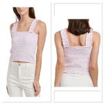 Revolve Petersyn Smocked Tank Top Ruffle Strap Sleeveless Melon Size M Photo 1