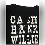 Cash Hank Willie Waylon‎ Graphic T Shirt Women’s Medium Black V Neck NWOT White Photo 2