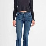 DL1961 Mara Straight Jeans 27 Ankle Mid Rise Blue Raw Hem Stretch Instasculpt Photo 0