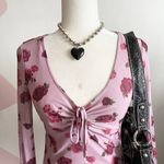 Self Esteem Vintage Pink Mesh Babydoll Top Y2K Fairycore Romantic Coquette Retro XS Photo 1