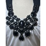 Cache Y2K  White Sleeveless Halter Top with Attached Black Necklace Women's Large Photo 1