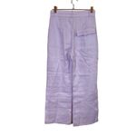 Mami Swimwear RTW Pasiflora 100% Linen Pleated Wide Leg Trousers in Lavender Purple Size M Photo 4