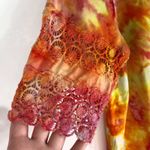 Loft  Size Small Top Blouse Tie Dye Sunset Sensations‎ Orange Yellow Pink 787 Photo 4