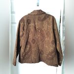 Chico's Chico’s Jacket Size 2 (L) Brown Embroidery Floral Paisley Button Front blazer Photo 8
