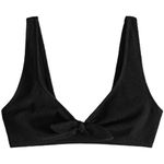 & Other Stories & Other Stories Black Knot Tie Crepe Triangle Bikini Top 4 NWT Photo 7