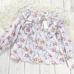 Love Shack Fancy Beatrix Womens Floral Long Sleeve Top in Lavender Moon Size Large Photo 2