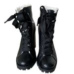 Schutz  Zhara Winter Bootie Womens 8.5 Black Lace Up Chunky Combat Boots Urban Photo 2