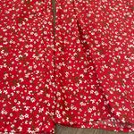 Blue Rain red floral jumpsuit v-neck tie back jumper Women’s size Large Photo 6