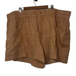 Athleta Cabo Linen Textured 4" Shorts Casual Summer Beach Size 26 Toasted Ochre Photo 0