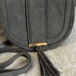 Southwestern Grey Crossbody Bag with Saddle Shape and Tassel Detail Gray Photo 2