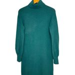 J.Crew  Teal Turtleneck Sweater Dress Long Sleeve Knit Classic Size Small Photo 0