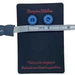 New blue retro crochet button earrings metal stud earrings summer earrings Photo 2