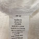 Focus Casual Life Waffle Knit V Neck Linen Blend White Size M Photo 6