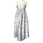 Alemais Luella Midi Dress in Floral Lilac Print Tie Back Fitted Bodice Size 2 Pink Photo 2