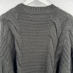 Zenana Outfitters ‎ Wide Bell Sleeves Sweater Crew Neck Pullover Gray Cable Knit Size Small Photo 8