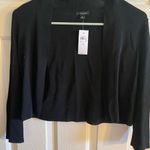 Ann Taylor  Black Boxy Crop Top with Mandarin Collar Photo 2