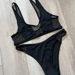 Sunny Co Bikini Swimsuit NWOT fishnet mesh cheeky womens Black small sexy beach Photo 0